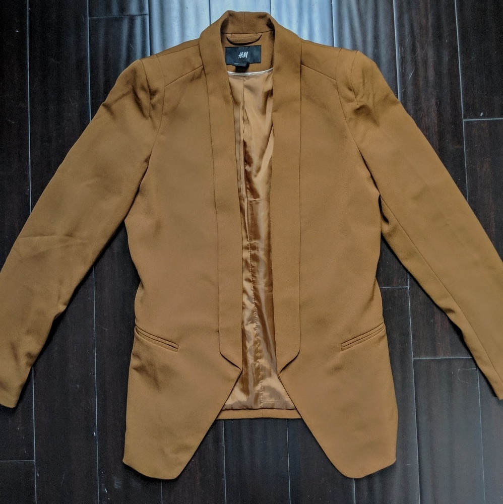 H&M long camel colored blazer